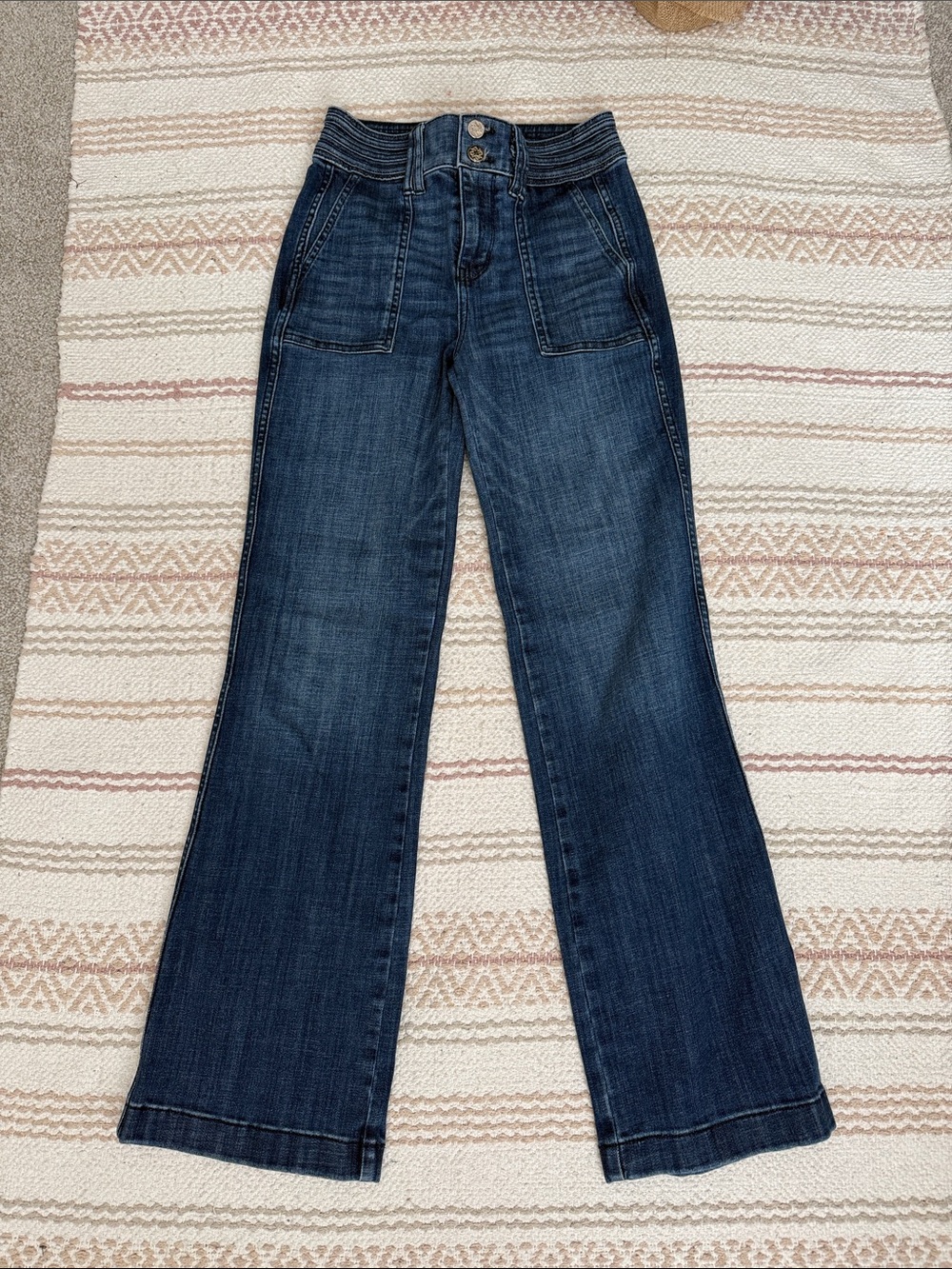 WHBM Extra High-Rise Trouser Jeans - Dark Blue